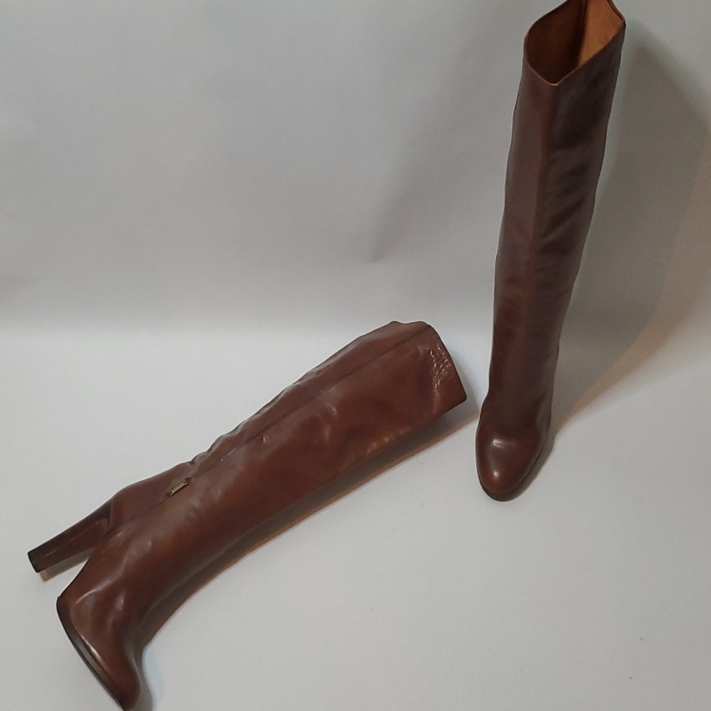 BARGIF Cognac Tall high heeled boot